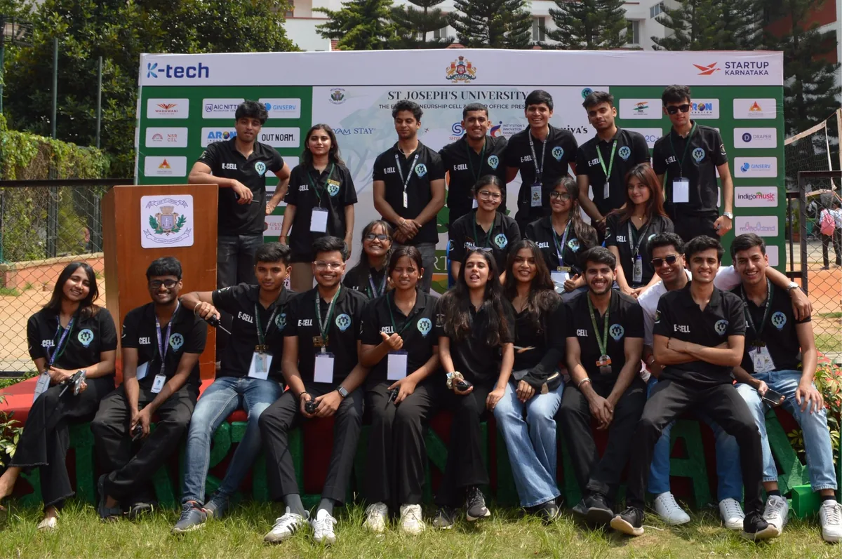 The St. Joseph's University E-Cell organizing team at Startup Mela, second group photo